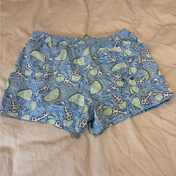 Vineyard Vines Blue and Green Lime Swim Shorts - Picture 3 of 3